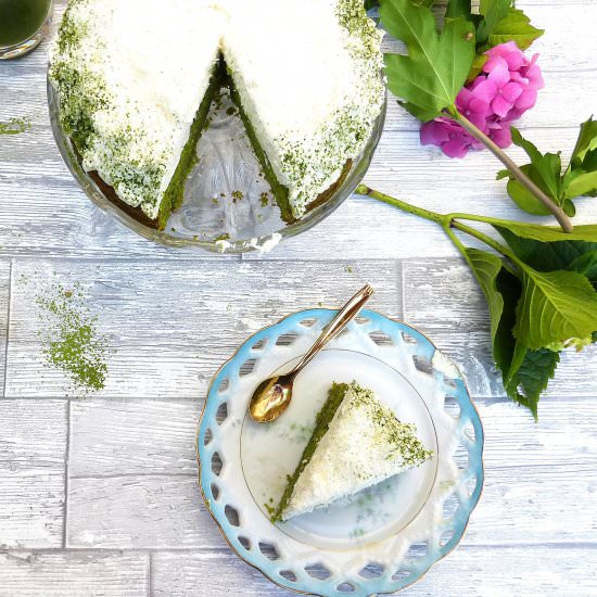 Coconut and Matcha One Layer Cake