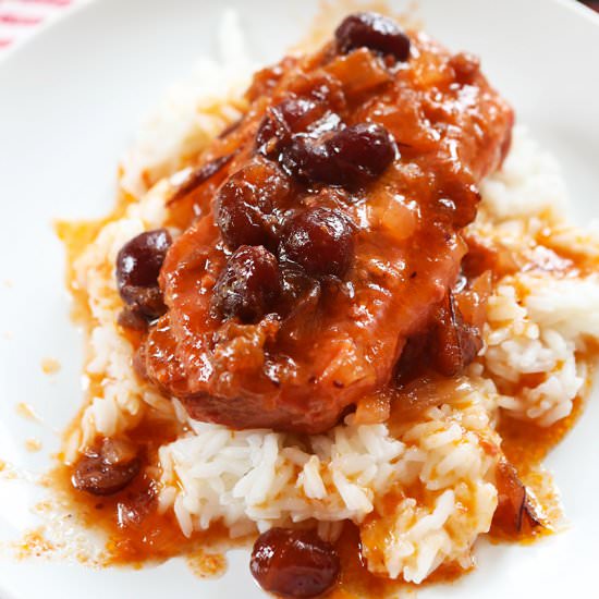 Slow Cooker Cranberry Pork Chops