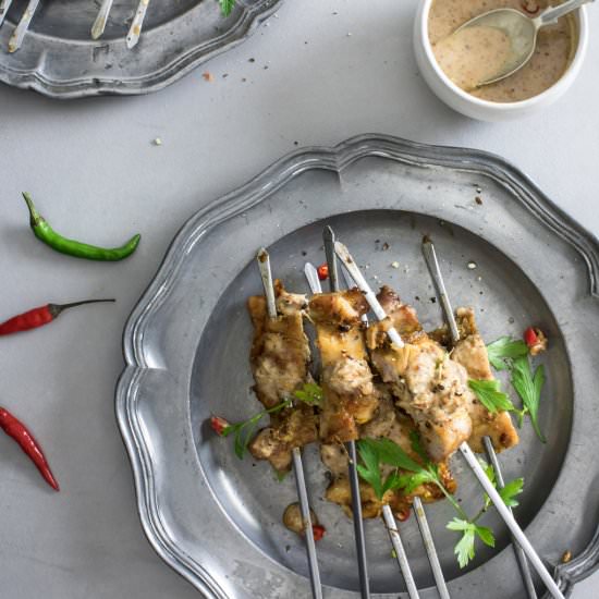 Chicken Skewers with Spicy Satay