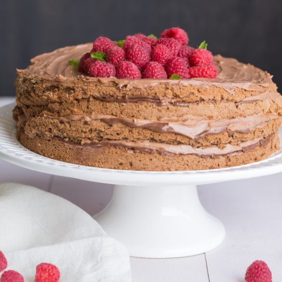 Layered Chocolate Nutella Cake