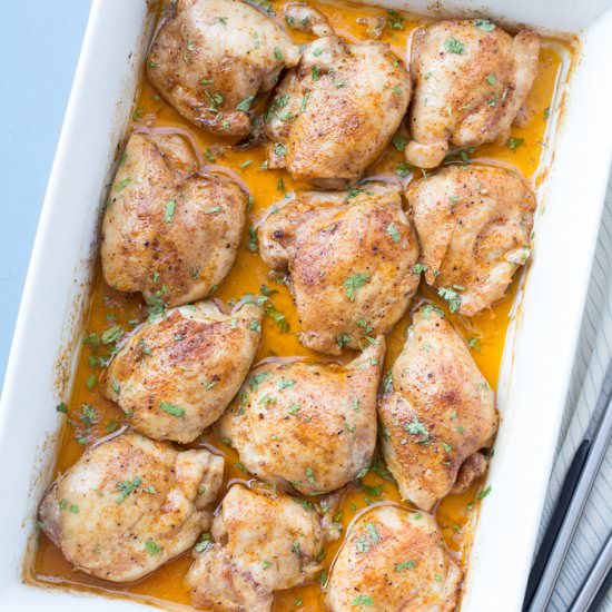 Easy Baked Chicken Thighs