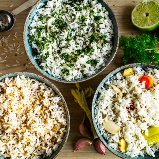 3 Simple Rice Variations