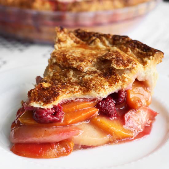 Flaky Raspberry Peach Pie