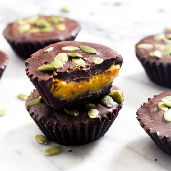 Pumpkin Caramel Chocolate Cups