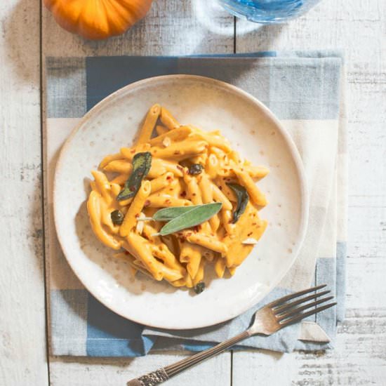 Creamy Vegan Pumpkin Sage Penne