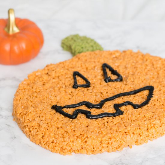 Giant Pumpkin Rice Krispies Treat