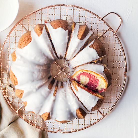 Raspberry Swirl Pound Cake