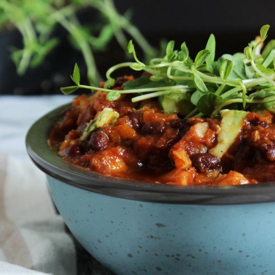 Crock Pot Vegan Sweet Potato Chili