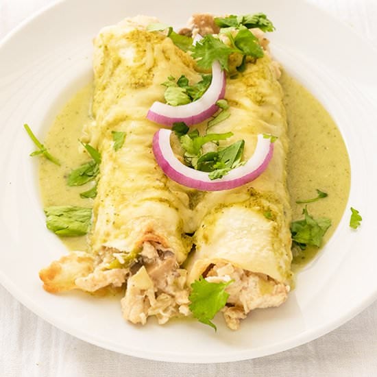 Low Carb Green Chili Enchiladas