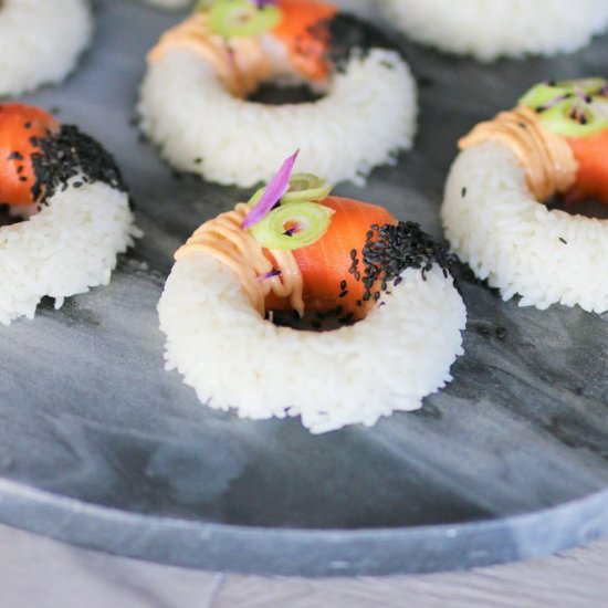 Salmon + Sriracha Mayo Sushi Donuts