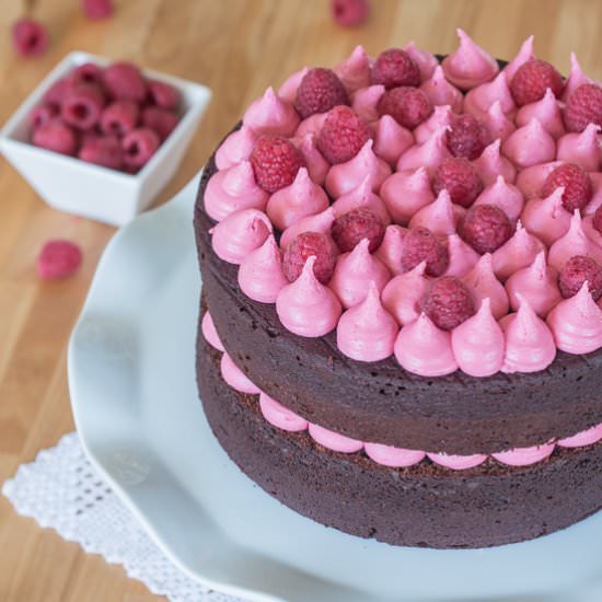 Raspberry Chocolate Layer Cake