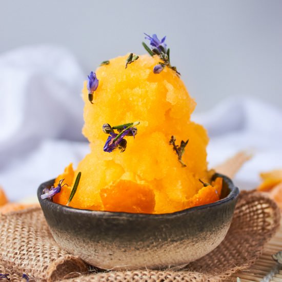 Mandarin and Rosemary Sorbet