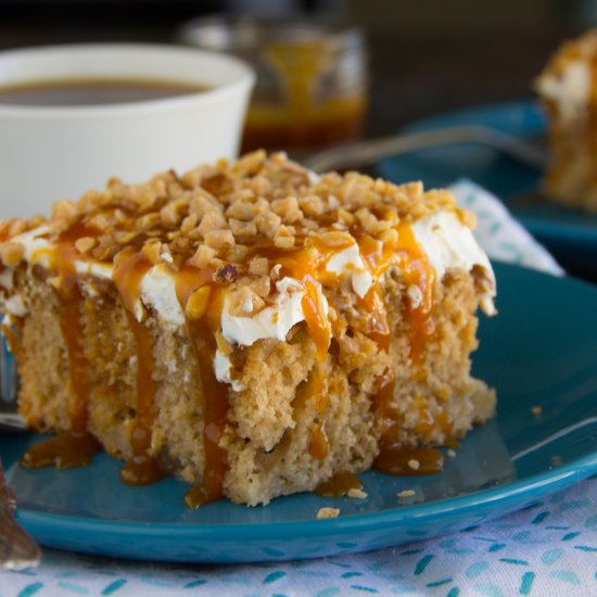 Salted Caramel Apple Poke Cake