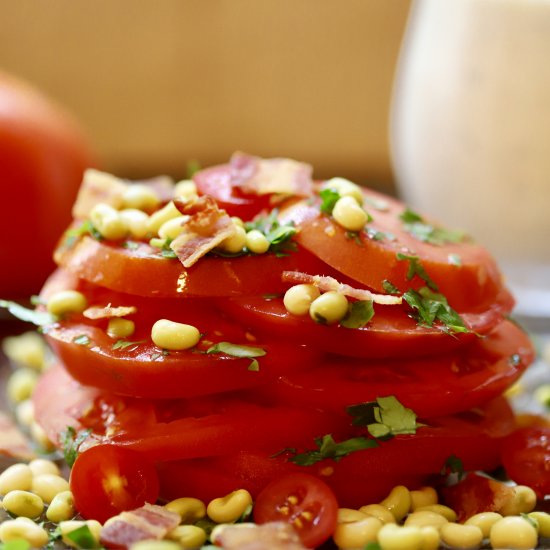 Tomato Salad with White Acre Peas