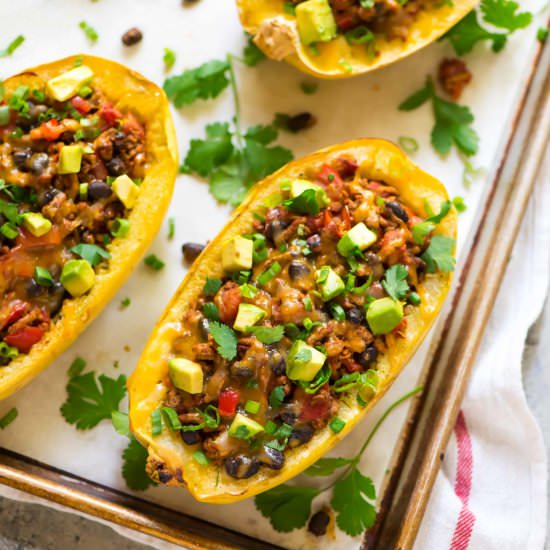 Taco Spaghetti Squash Boats