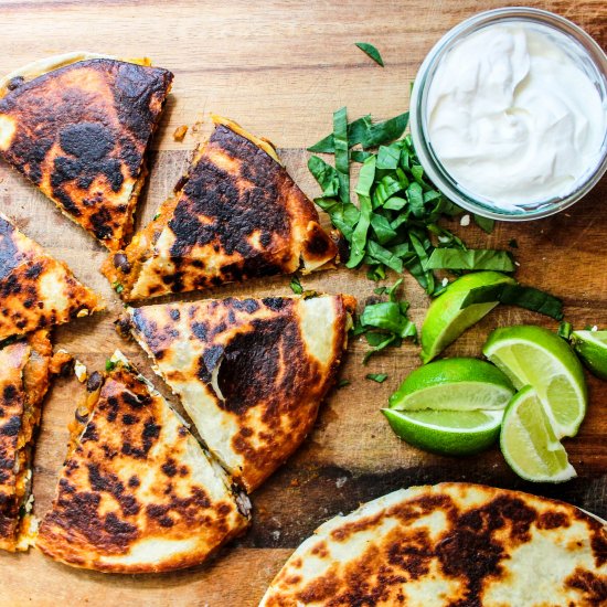 Pumpkin & Black Bean Quesadillas