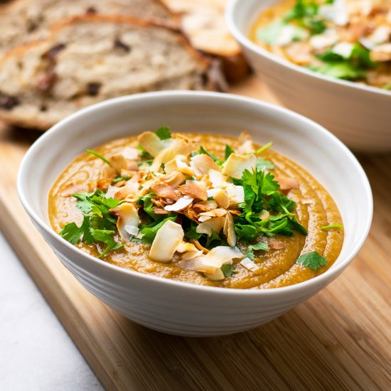 Vegan Lentil and Sweet Potato Soup