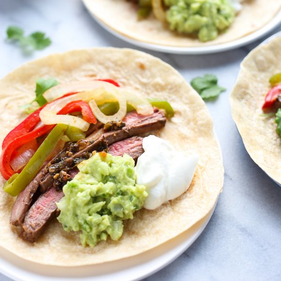 Cilantro Lime Steak Fajitas