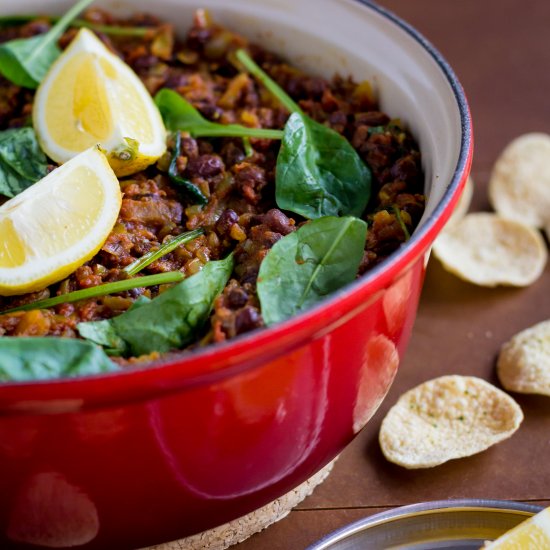 Adzuki Bean Curry with Baby Spinach