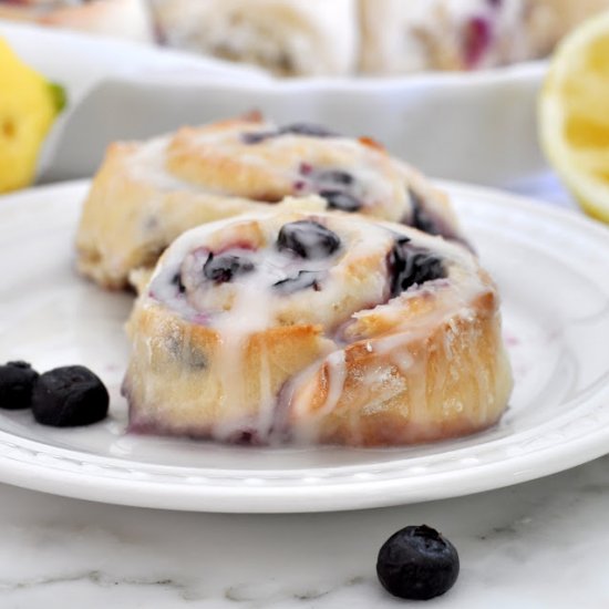 Blueberry Rolls with Lemon Glaze