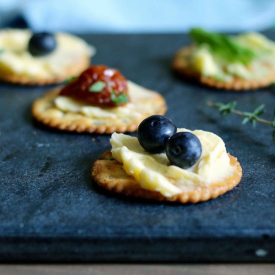 Flavored Buttery Spread on Crackers