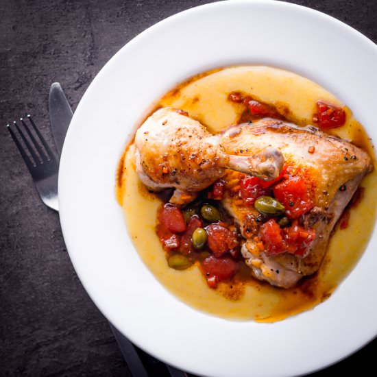 Roasted Chicken Leg with Tomato