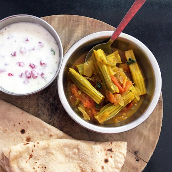 Moringa Pod Curry with Carom Seeds