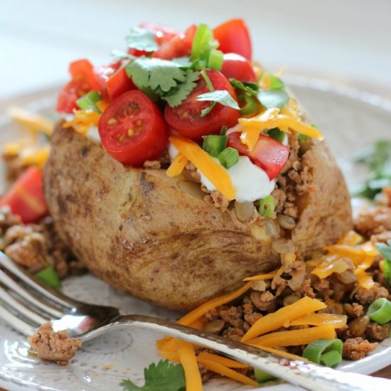 Tex Mex Loaded Baked Potatoes