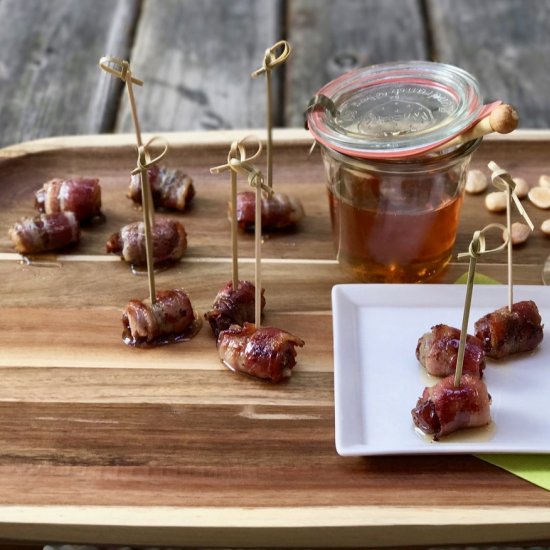 Bacon Wrapped Dates With Honey