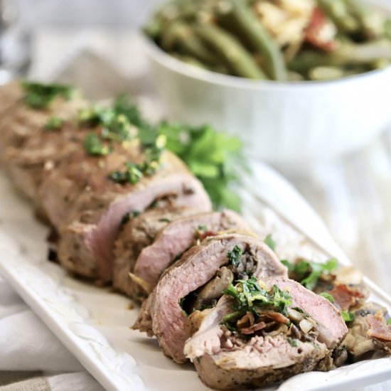 Mushroom Stuffed Pork Tenderloin