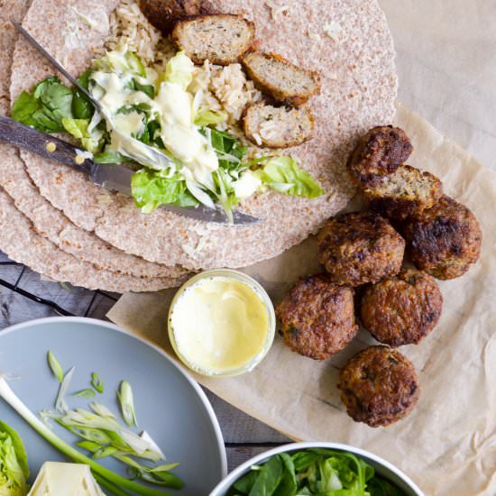 Wholemeal Wraps with Turkey Patties