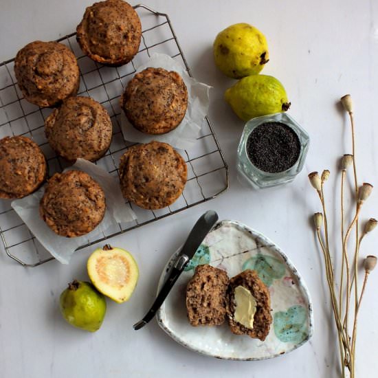 Fresh Guava Poppy Seed Muffins