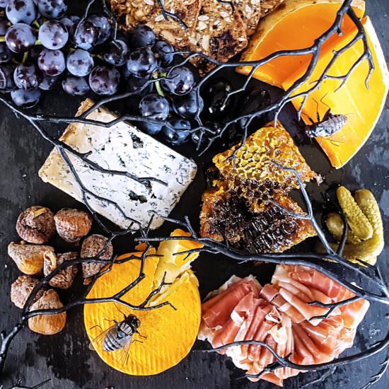 A Creepy Halloween Cheese Board