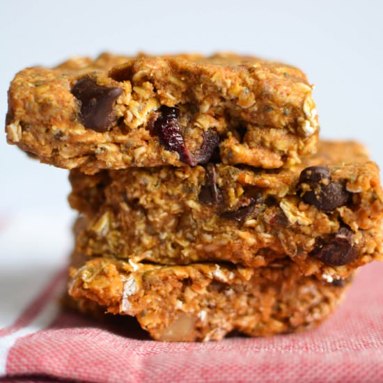 No Bake Chocolate Pumpkin Oat Bars