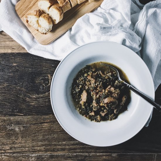 lentil, sausage, and mushroom stew