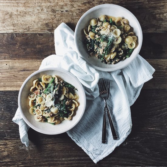 Orecchiette with Sausage and Rapini