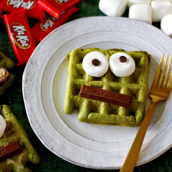 matcha monster waffles