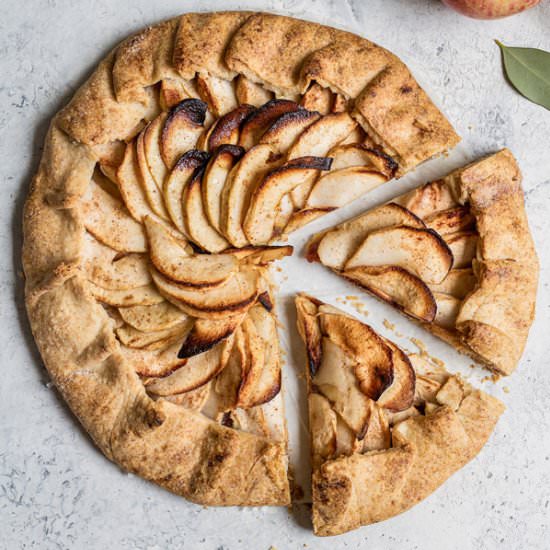 Salted caramel apple galette