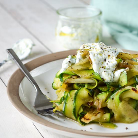 Zucchini with Fennel & Yogurt Sauce