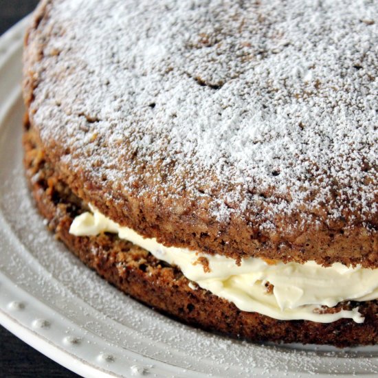 Pumpkin cake with white chocolate