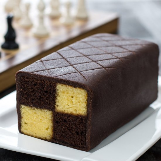 Chocolate Almond Battenberg Cake