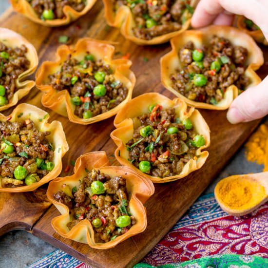 Baked Spicy Lamb Samosa Cups