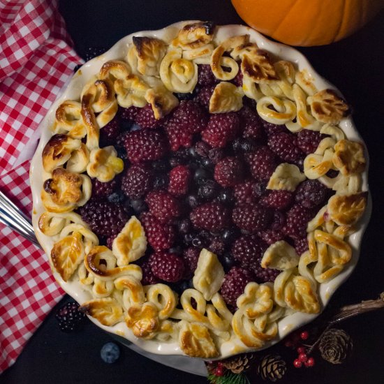 Blackberry and Blueberry Forest Pie