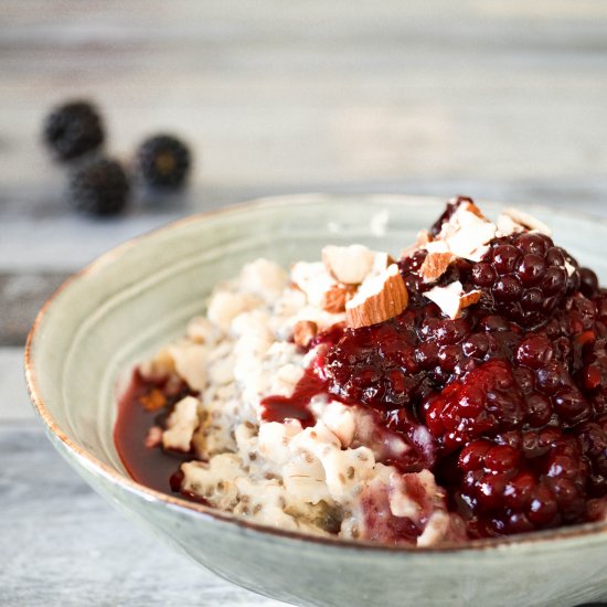 Blackberry Compote Creamy Porridge