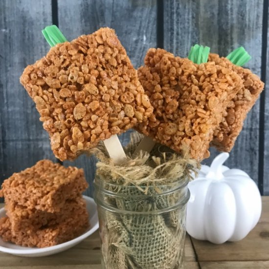 Pumpkin Spice Rice Krispy Pops