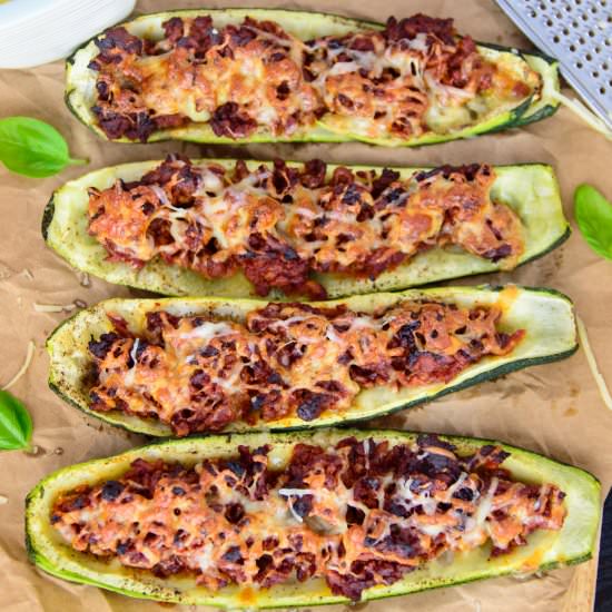 Bolognese Stuffed Zucchini Boats