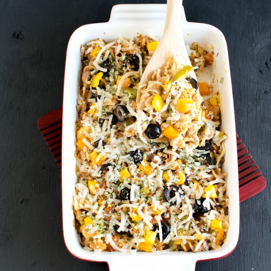 Baked Cashew Cream Vegetable Pasta