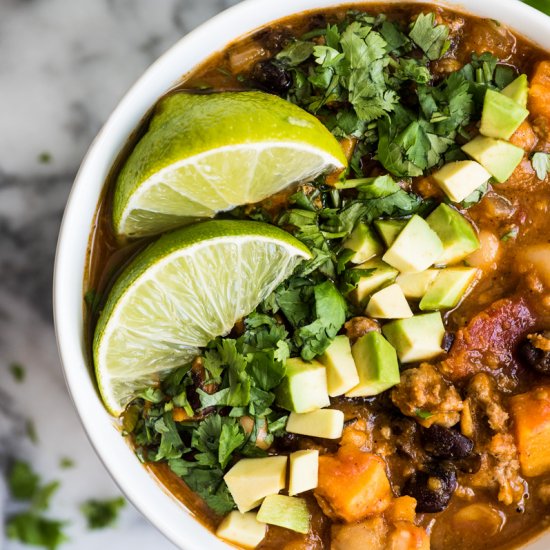 Chipotle Pumpkin Turkey Chili