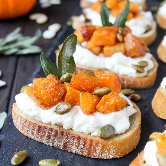 Caramelized Butternut & Truffle Toasts