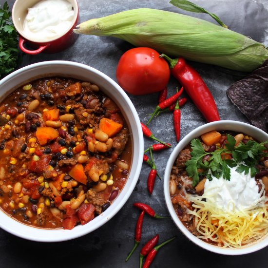 Easy Beef and Sweet Potato Chili